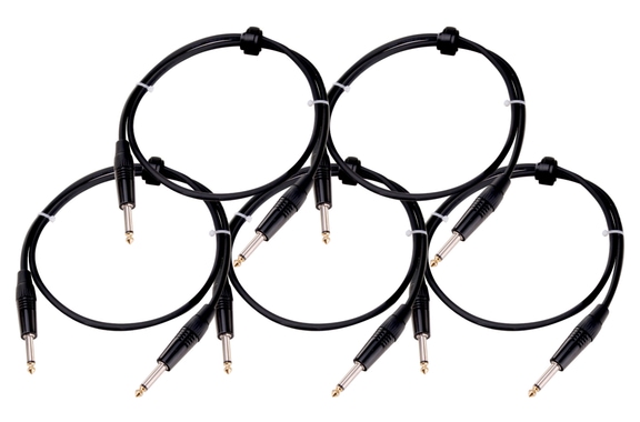 Pronomic Stage INST-1 Instrument Cable Jack 1m Black 5-Pack image 1
