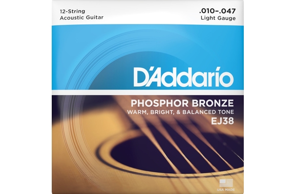 D'Addario EJ38 12-String Light image 1