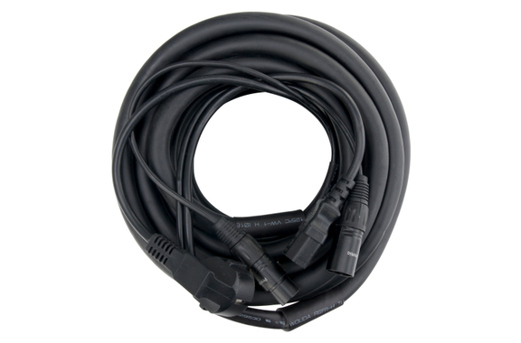 Pronomic Stage EUIECX-10 Câble Hybride Fiche Schuko vers Connecteur IEC, XLR/XLR 10m image 1
