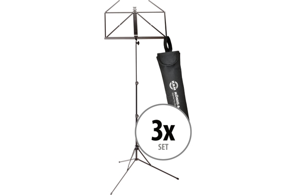 K&M 101 Notenpult Schwarz inkl. Tasche 3x Set image 1