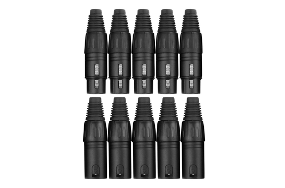Pronomic XFXMPLUG Black XLR Stecker female/male - 2x 5er Pack image 1