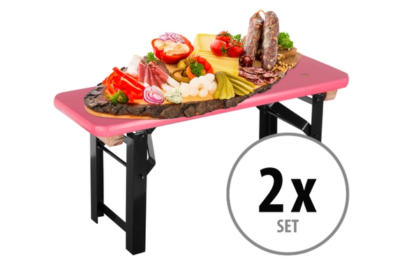 Stagecaptain BB-55 PI Hirschgarten Bierzeltbankerl Roze 2x Set image 1