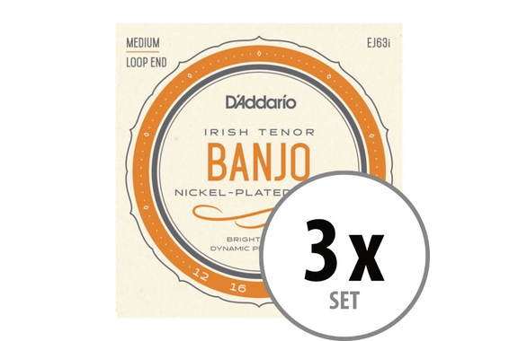 D'Addario EJ63i Irish Tenor Banjo 3x Set image 1