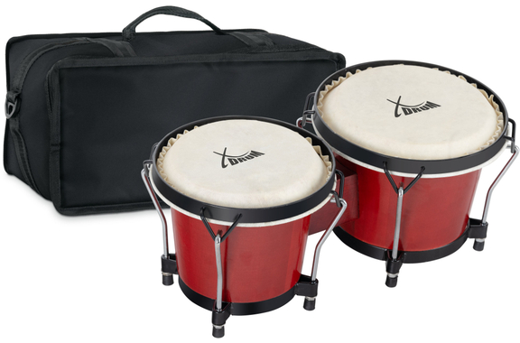 XDrum Bongos Club Rojo Vino SET incl. Bolsa para Bongos image 1