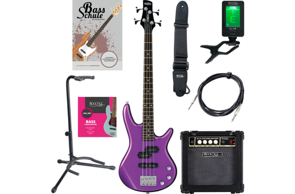 Ibanez GSRM20-MPL E-Basse Metallic Purple Starter Set image 1