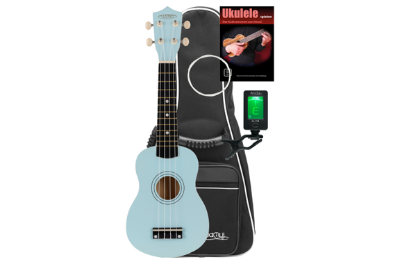 Classic Cantabile US-50 BL Sopran-Ukulele Blau Set image 1