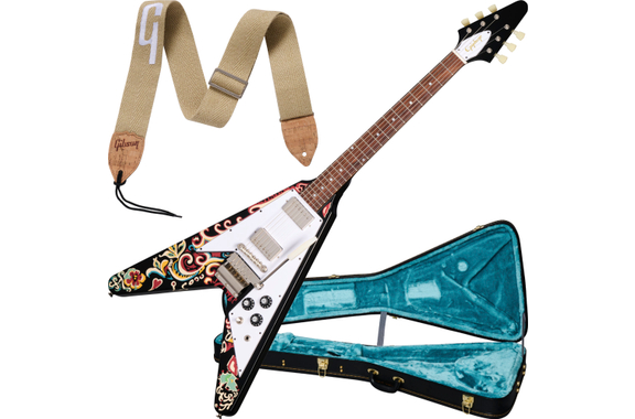 Epiphone Jimi Hendrix "Love Drops" Flying V Ebony Set image 1