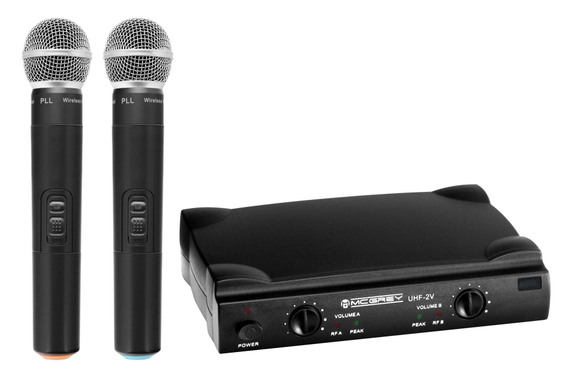 McGrey UHF-2V Set Microphone Sans Fil Vocal Double avec 2 Micros Main 50m image 1