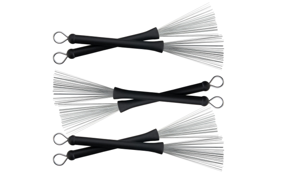 XDrum XJB2 Drumstick Brushes Wire Brushes SET 3x image 1