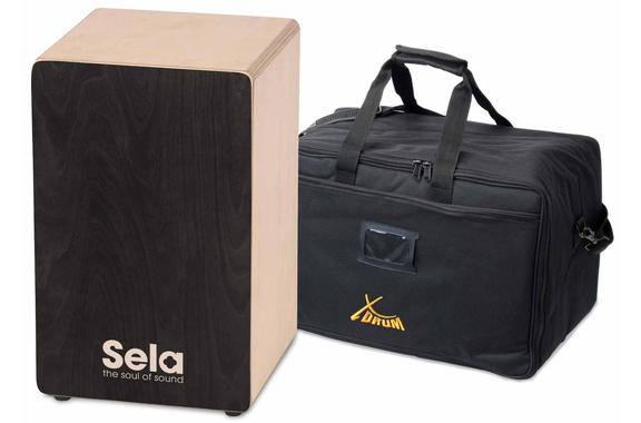Sela SE 118 Primera Cajon Black Set Incl. Cajon Gig Bag image 1