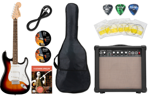 Squier Affinity Stratocaster LRL 3-Color Sunburst Starter Set image 1