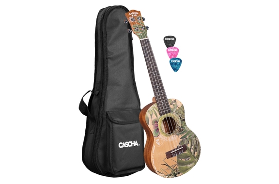 Cascha Art Series Tenor Ukulele Leafy image 1