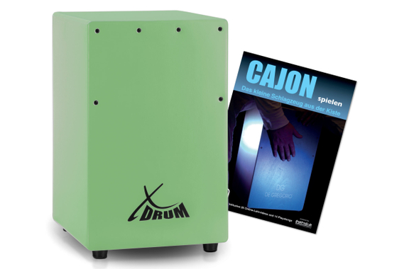 XDrum KC-37GN Kinder-Cajon Grün Set mit Schule image 1