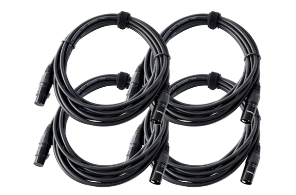 Pronomic Stage XFXM-5 Cavo Microfono XLR 5 m Nero Set da 4 image 1