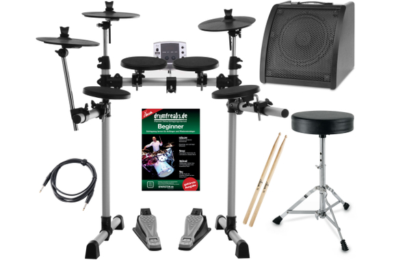 XDrum DD-400 Set Completo de Batería Electrónica con Amplificador, Cable, Banqueta, Escuela y Baquetas image 1