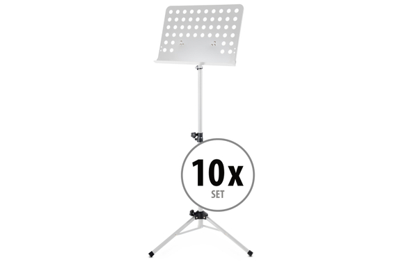 Classic Cantabile Orchestra Stand Perforated Metal Heavy White 10x Set image 1