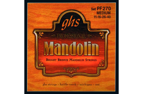 GHS PF 270 Bright Bronze Mandolinesnaren Medium image 1