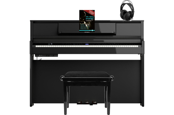 Roland LX5-PE E-Piano Schwarz Hochglanz Set image 1