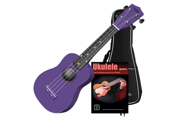 Classic Cantabile US-100 VT Sopran-Ukulele Violett Set inkl. Tasche + Lernheft image 1