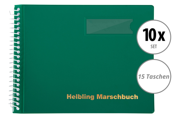 Helbling BMG15 Marschbuch grün 15 Taschen 10x Set image 1