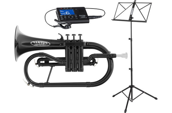 Classic Cantabile KFL-30BK MardiBrass Bugle en Bb Plastique Noir Ensemble image 1