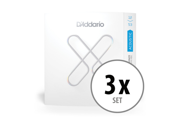 D'Addario XS 80/20 Bronze Coated 12-53 Light 3x Set image 1