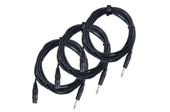 Pronomic Stage XFJ-5 Cavo Microfono XLR/Jack 5 m Nero Set da 3 image 1