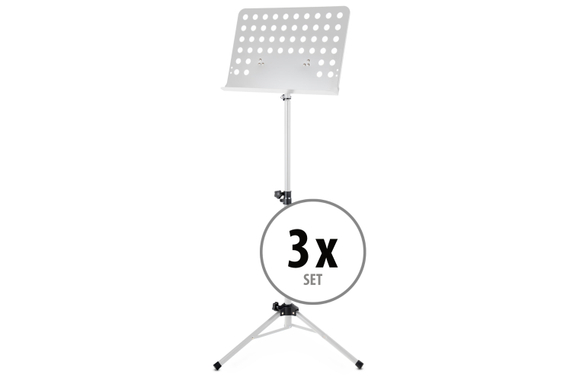 Classic Cantabile Orchestra Stand Perforated Metal Heavy White 3x Set image 1