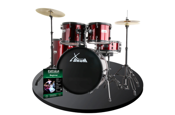 XDrum Rookie 22" Fusion Schlagzeug Komplettset Ruby Red inkl. Schule image 1