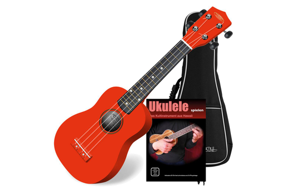 Classic Cantabile US-100 RD Sopran Ukulele Roja Set incl. Funda + Libro de Aprendizaje image 1