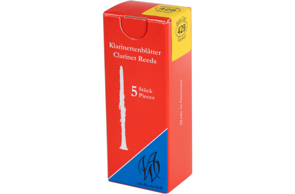 AW Woodwinds 429 German Bass Clarinet Reeds (2.5) 5-Pack image 1