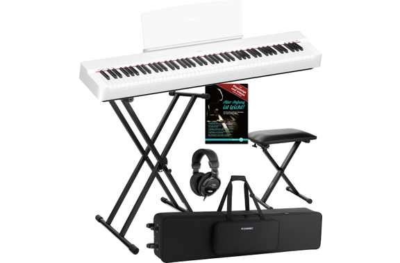 Yamaha P-225WH Stagepiano Weiß Set image 1