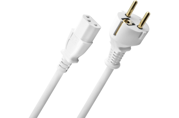 Cordon Secteur Oehlbach Powercord C13 5,0 m Blanc image 1