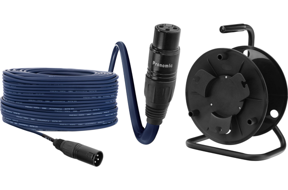 Pronomic Stage DMX3-100 DMX-kabel 100m set met kabelhaspel image 1