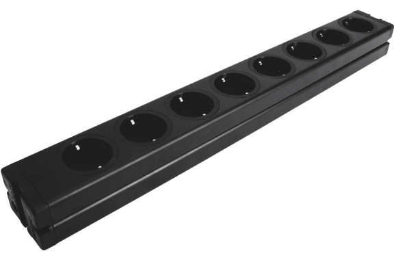 Eurolite Barre Multiprises 8 Prises Aluminium Noir image 1