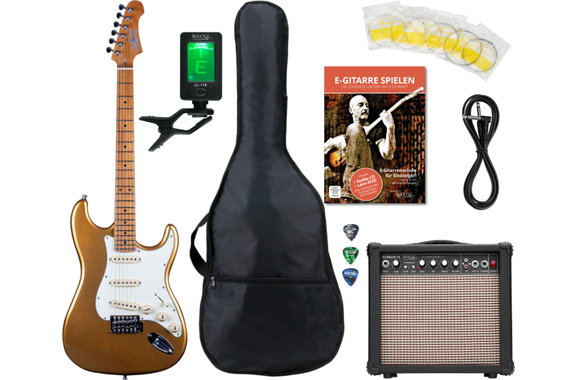 Jet Guitars JS-300 Chitarra Elettrica Set Oro image 1