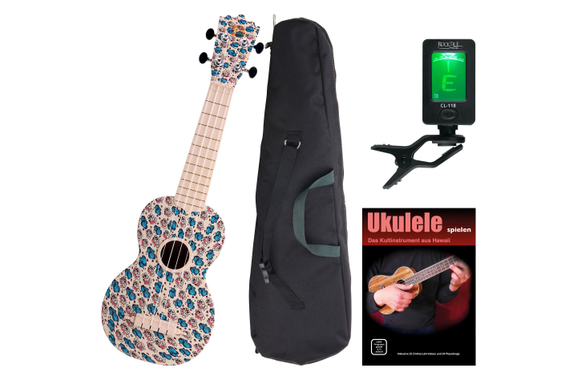 Classic Cantabile BeachBuddy Sunny Zoo Set de Ukulele incl. Afinador y Escuela image 1