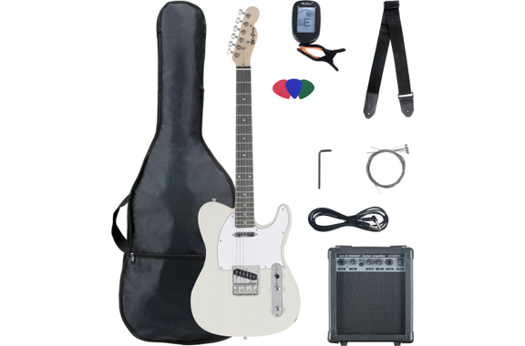 McGrey Rockit E-Gitarre TL-Style Komplettset Antique White image 1