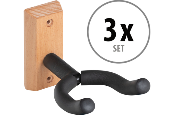 Classic Cantabile Gitarrenwandhalter Holz 3x Set image 1
