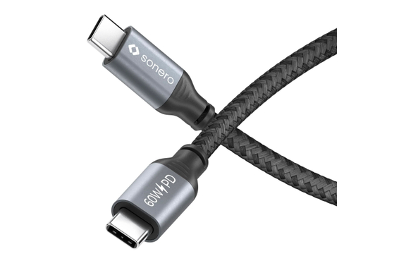 Sonero USB-C to USB-C Charging Cable 60W Gray/Black 0.5 m image 1
