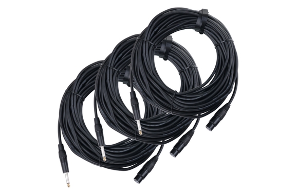 Pronomic Stage XFJ-20 Cavo Microfono XLR/Jack 20 m Nero Set da 3 image 1