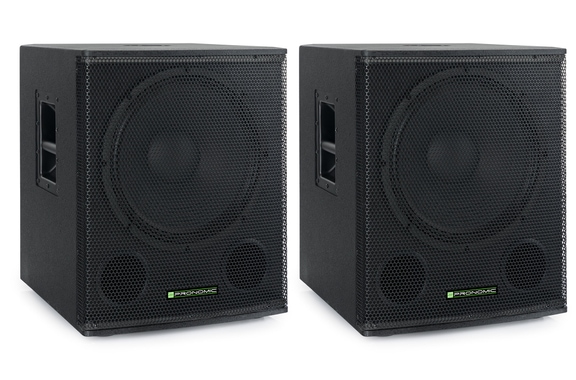Pronomic SA-18 SUB Ensemble de 2 Subwoofers Actifs image 1