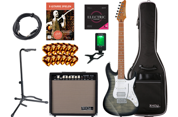 Ibanez AZ22S1F-TKS Standard E-Guitare Transparent Black Sunburst Set image 1