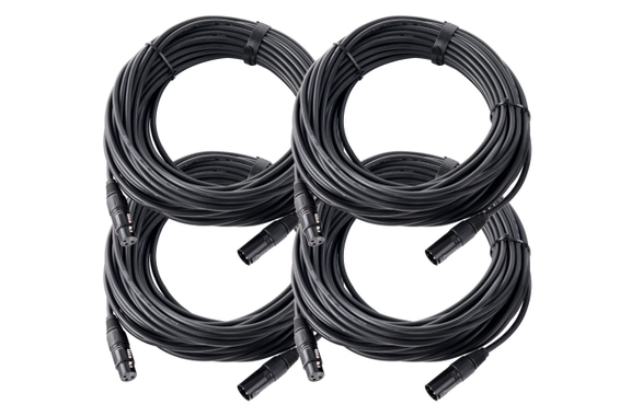 Pronomic Stage XFXM-20 Cavo Microfono XLR 20 m Nero Set da 4 image 1