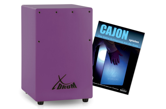 XDrum KC-37VT Kinder-Cajon Violett Set mit Schule image 1