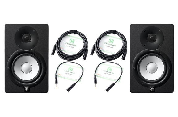 Yamaha HS7 Aktiv Studiomonitor 60 W+ 35 W Set mit 2x XLR-Kabel und XLR-Klinke Adapterkabel image 1