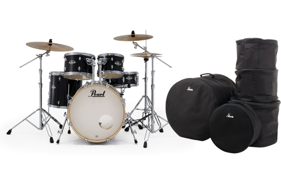 Pearl Export EXX705NBR/C31 Drumkit Jet Black Set mit Taschen image 1