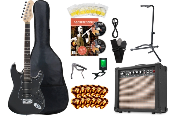 Rocktile Pro ST60-BK Guitarra Eléctrica All Black Super Kit image 1