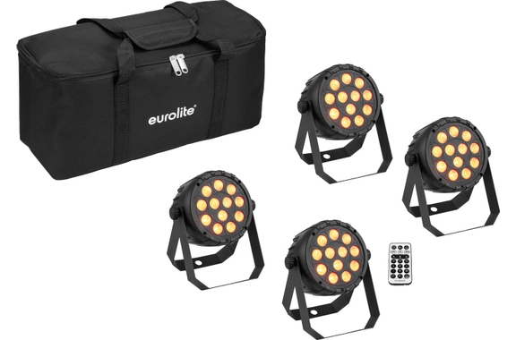 Eurolite 4x LED PARty Spot Silent RGB/WW Set met Softbag en Afstandsbediening image 1