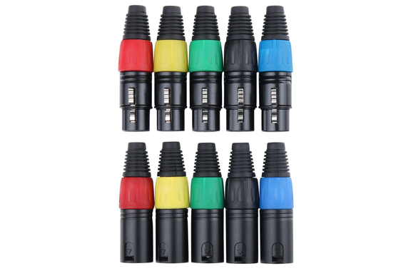 Pronomic XFXMPLUG Color XLR Stecker female/male - 2x 5er Pack image 1